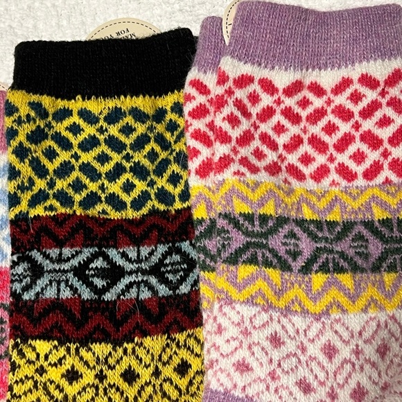 5 Pack Womens Wool Socks merino wool blend winter hiking colorful Crew 6-9 NEW - Picture 4 of 9